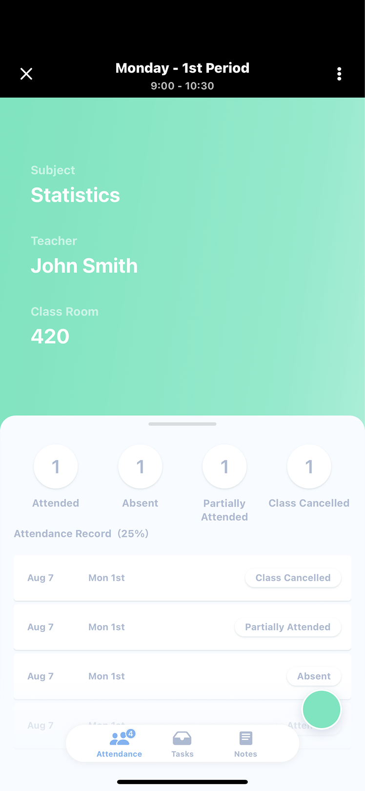 Attendance record