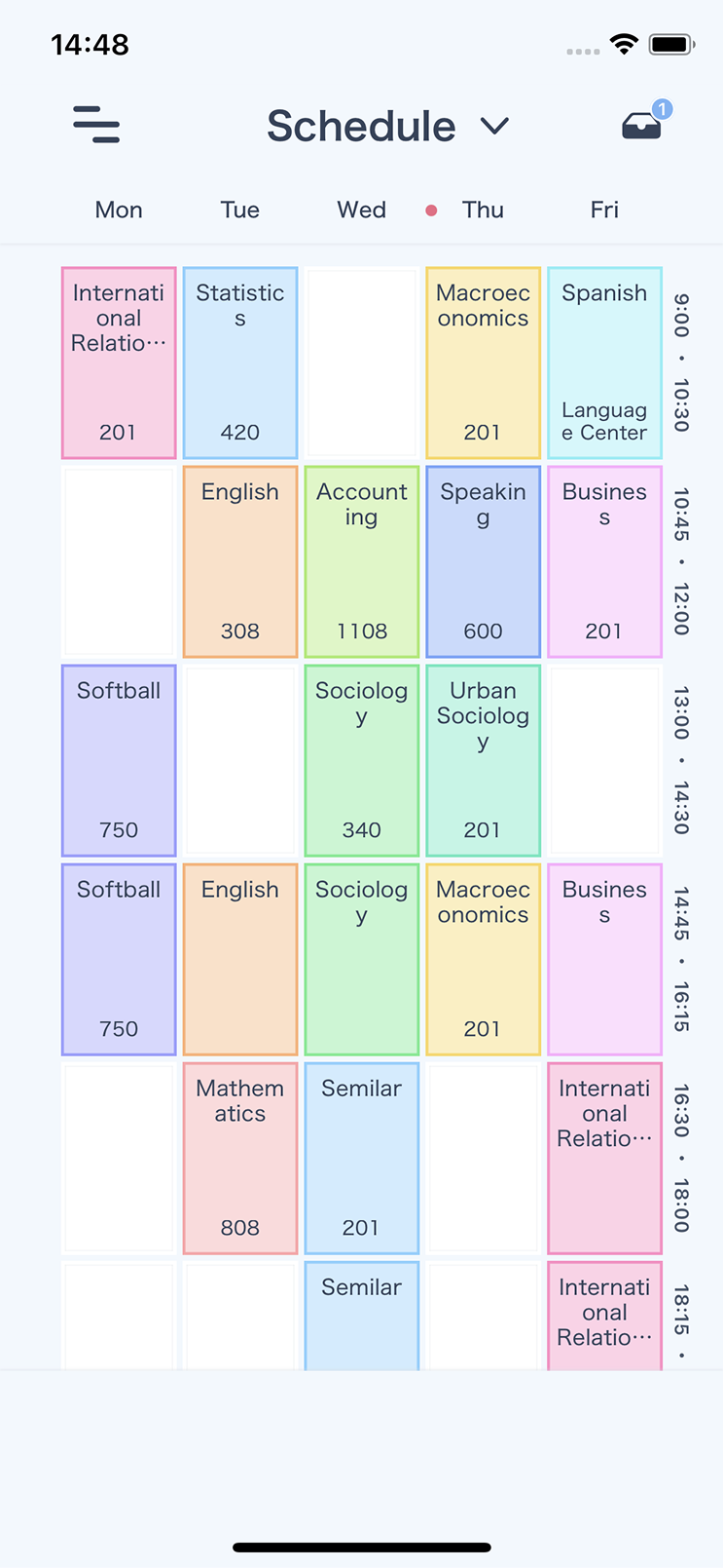 Schooly timetable